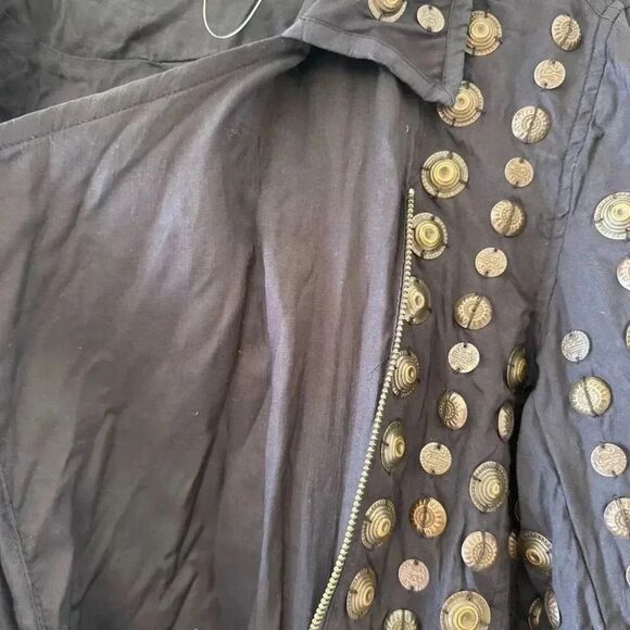 Free People Bohemian Retro Vintage Inspired Rare Corrie Coin Jacket SZ S - Picture 10 of 16